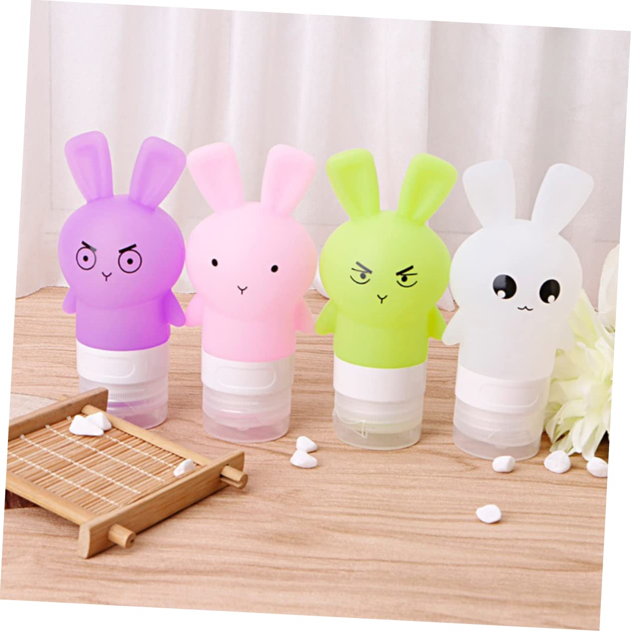 FRCOLOR 9piezas Botellas Para Viaje Envases De Cosméticos Portátiles Botellas De Relleno Para Loción y Gel De Ducha Diseño De Cartón Patrón Aleatorio