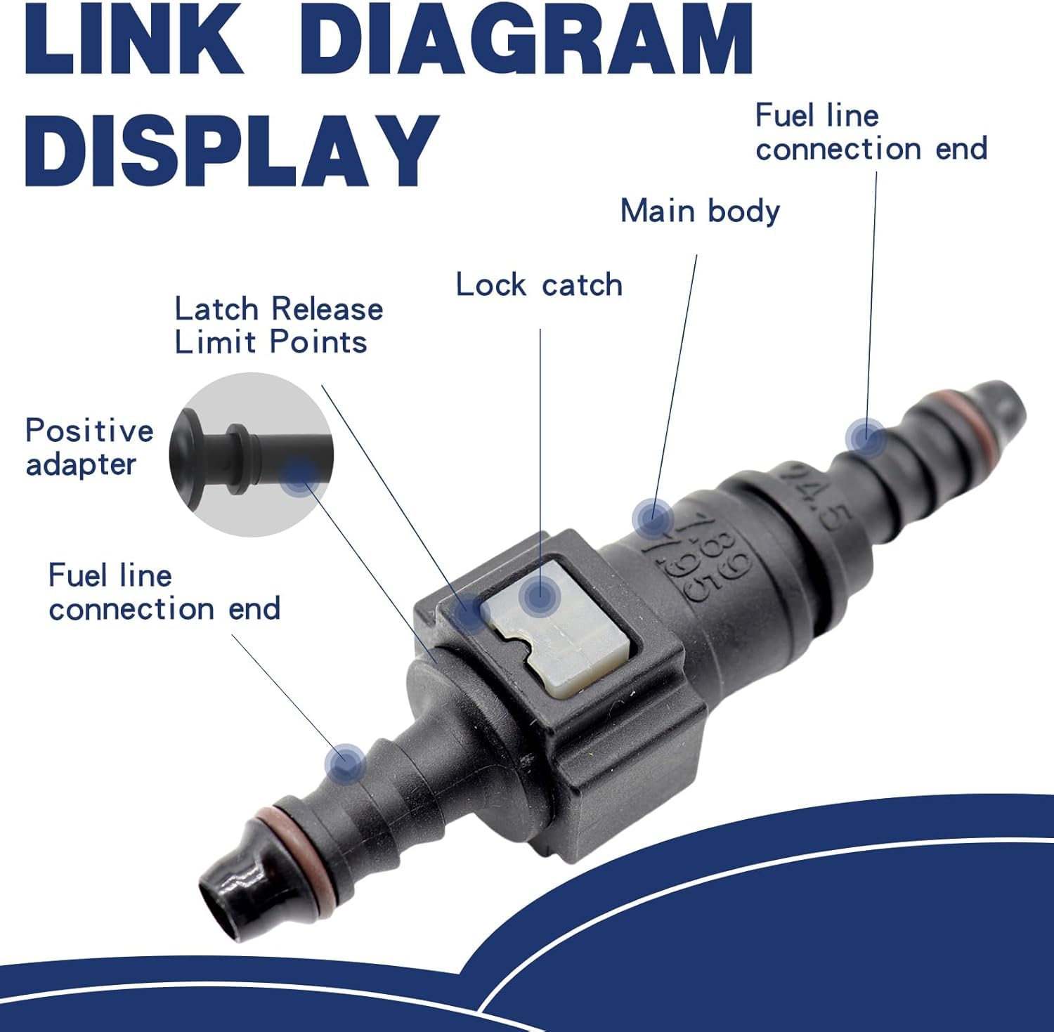 2 Set 7,89 mm a 8 mm Dritto Auto Carburante Flessibile Rapido Rilascio Connettore, Raccordo Rapido Tubo Benzina, Kit Connettore Accoppiatore a Sgancio Rapido per Tubo Flessibile