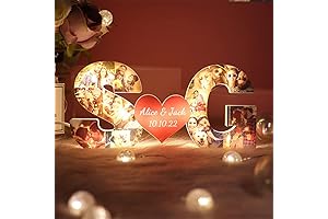 Personalized Name Letter Heart Photo Lights
