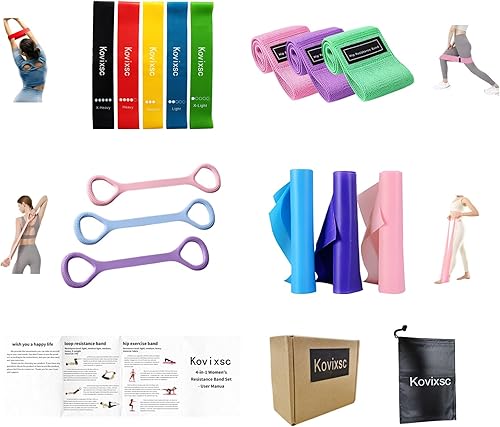 Miniatura 1 de Juego de bandas de resistencia para mujer, bandas de resistencia de tela de bucle para entrenamiento, banda de resistencia figura 8 para espalda,