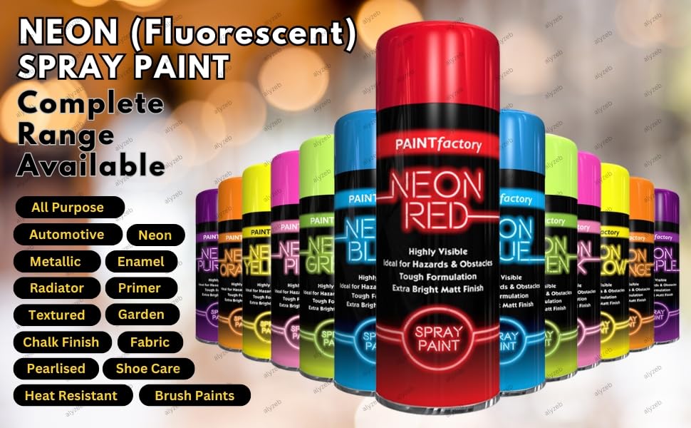 6 Cans Of Fluorescent Neon Spray Can Paint 200L Graffiti (Banksey) N0 CFCs : Aazon.co.uk