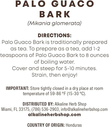 Alkaline Herb Shop Just Herbs: Palo Guaco (Corteza)