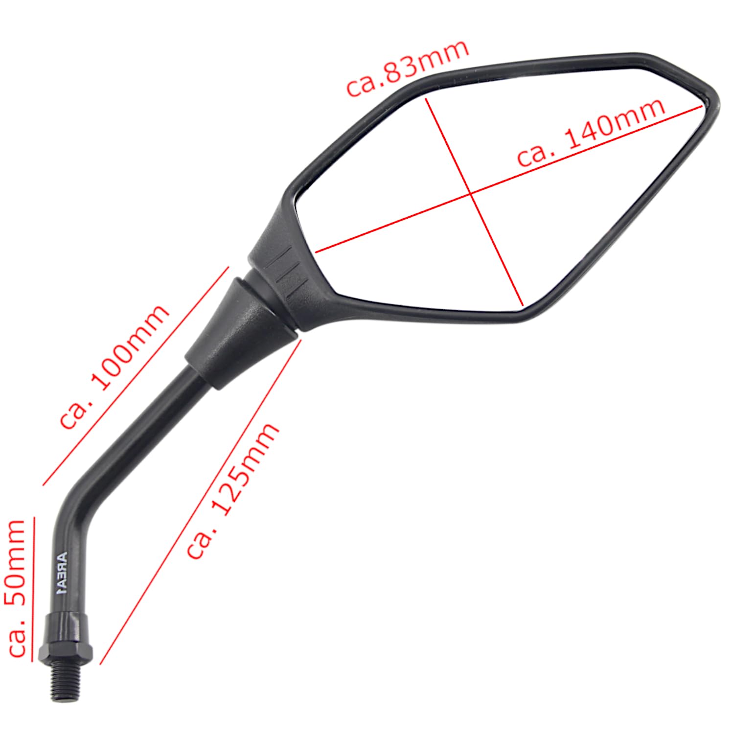 Area1 Rétroviseur Vélo Électrique Gauche Avec Marquage E - Miroir Universel Pour Guidon 22mm - Sécurité Et Style