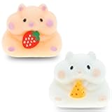2pcs Taba Squishy Handmade Hamster Squeeze Toys, Stress Relief Squishies for Kids Party Favors,Fidget Toys Suitable Adults Kids,Ultra-Soft Decompression Venting Toys