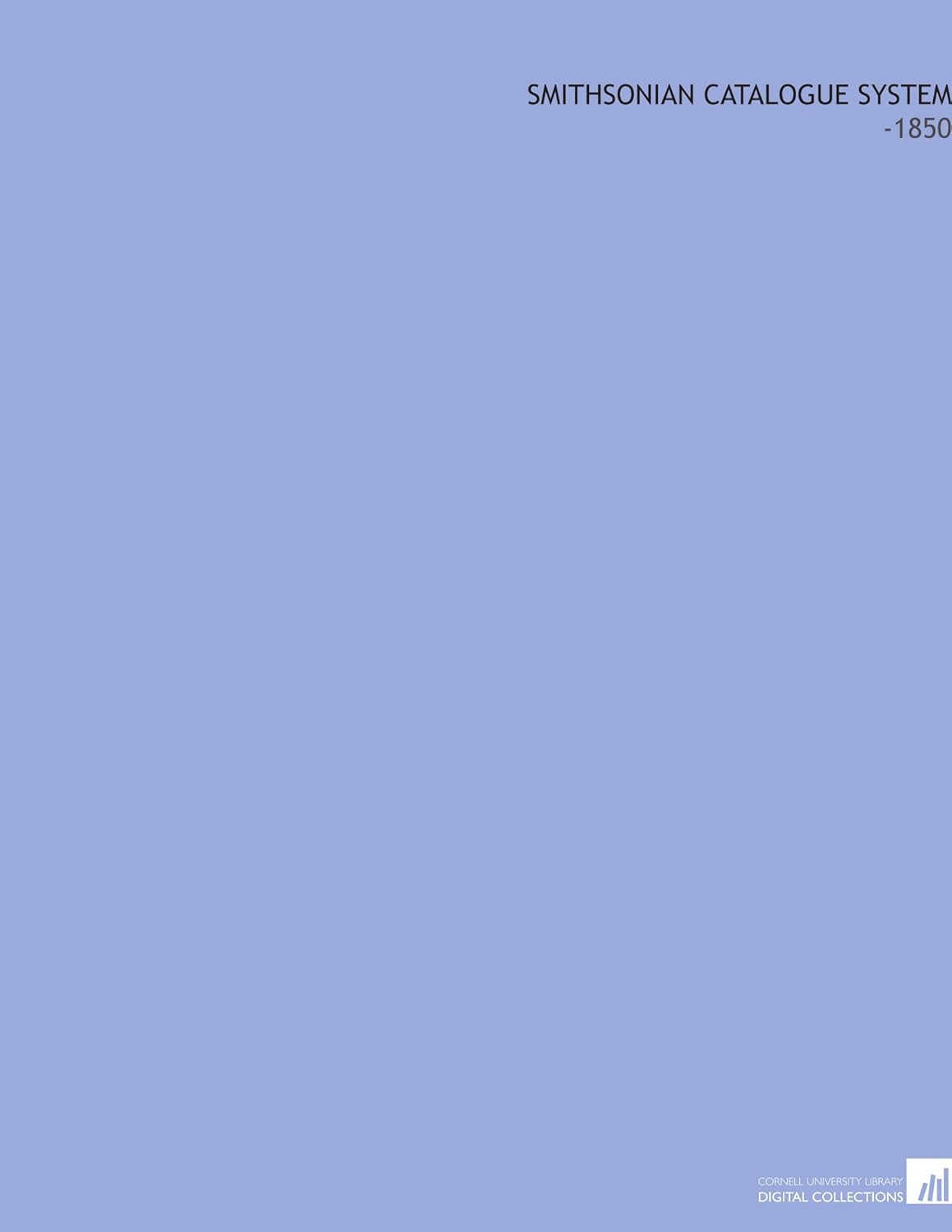 Smithsonian Catalogue System 1850 Jewett, Charles C