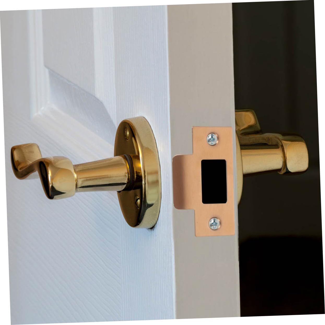 SHINEOFI Ensemble De 16 Accessoires De Serrure De Porte Kit De Réparation De Pêne Dormant Multiple En Acier Inoxydable Pour Portes Extérieures Plaque De Poignée De Porte Plaques De