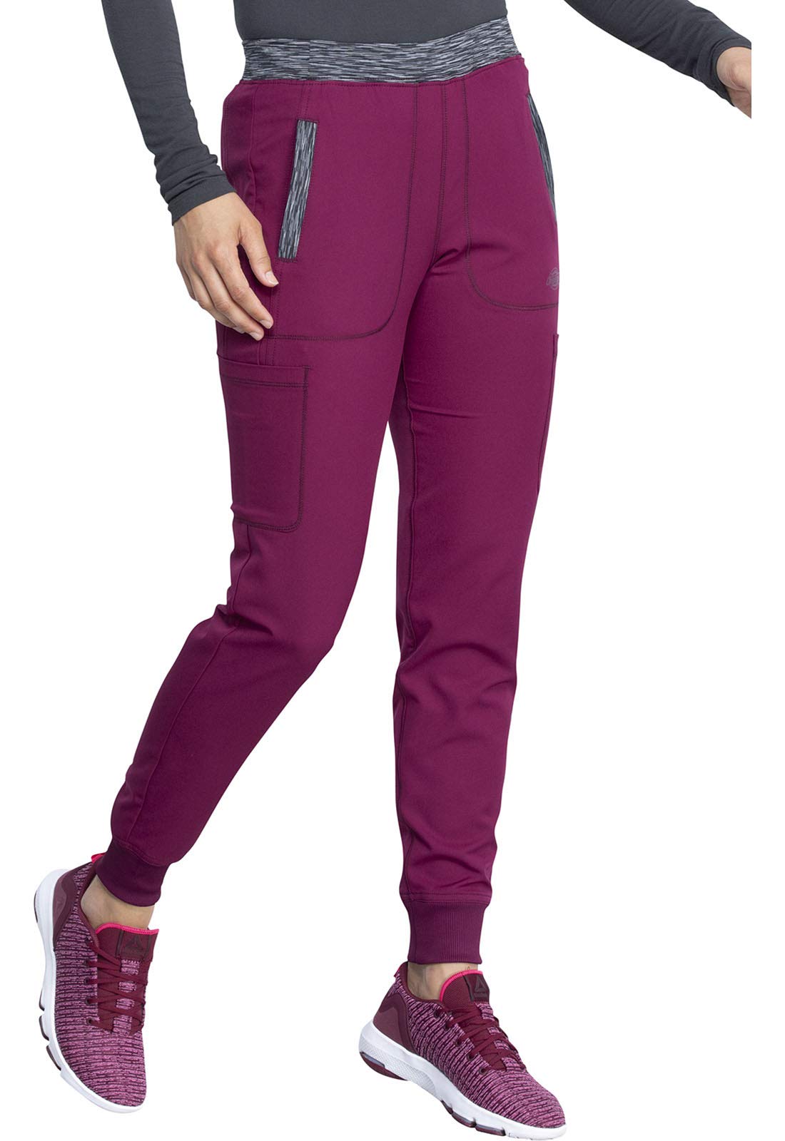 Dickies Dynamix DK185 - Pantalón quirúrgico para mujer, tiro natural, pierna cónica, pantalón deportivo
