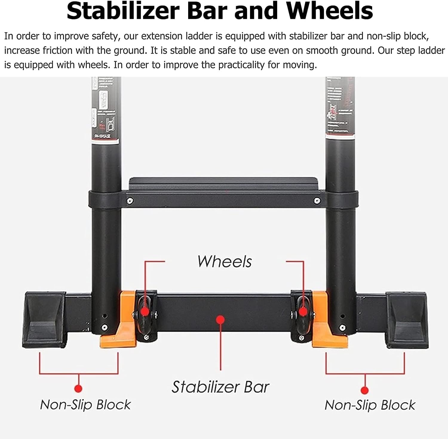 OKUOKA Telescoping Ladders for Home 12 16 18 20 Ft, Aluminum Folding Telescopic Extension Ladder with Hooks for Rooftops, Loft, RV & Outdoor, Load 200KG (Size : 2.7m/8.8FT)