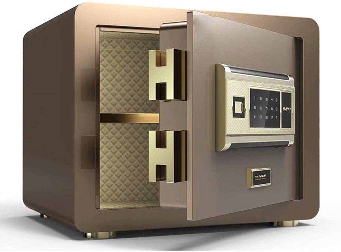 Sécurité, coffres-forts ménage empreintes digitales sécurité it box/noir/35 x 25 x 25 cm, marron-35 x 25 x 25 cm