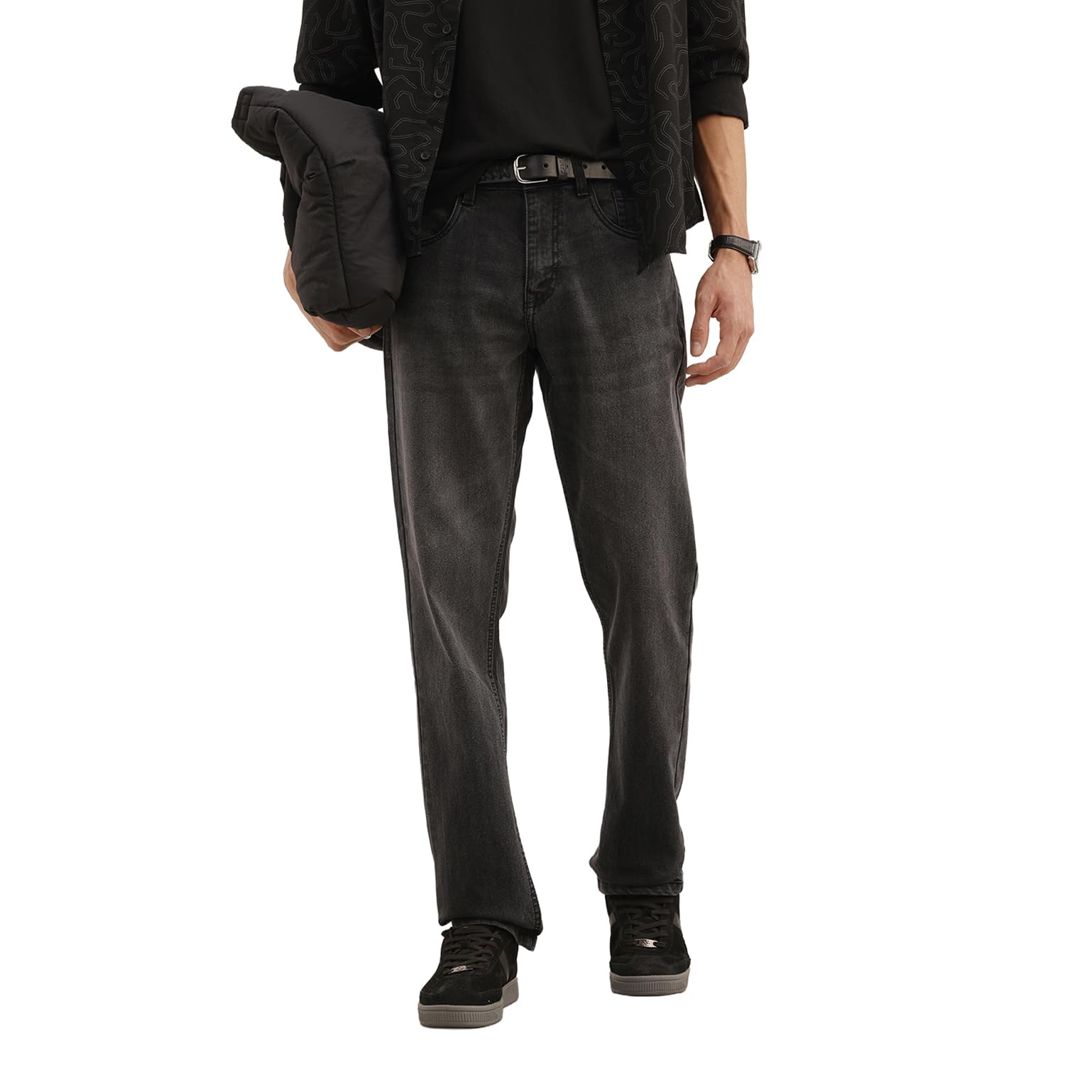 wrogn Men's Straight Fit Jeans | Mid Rise | Jeans for Man-picture-17