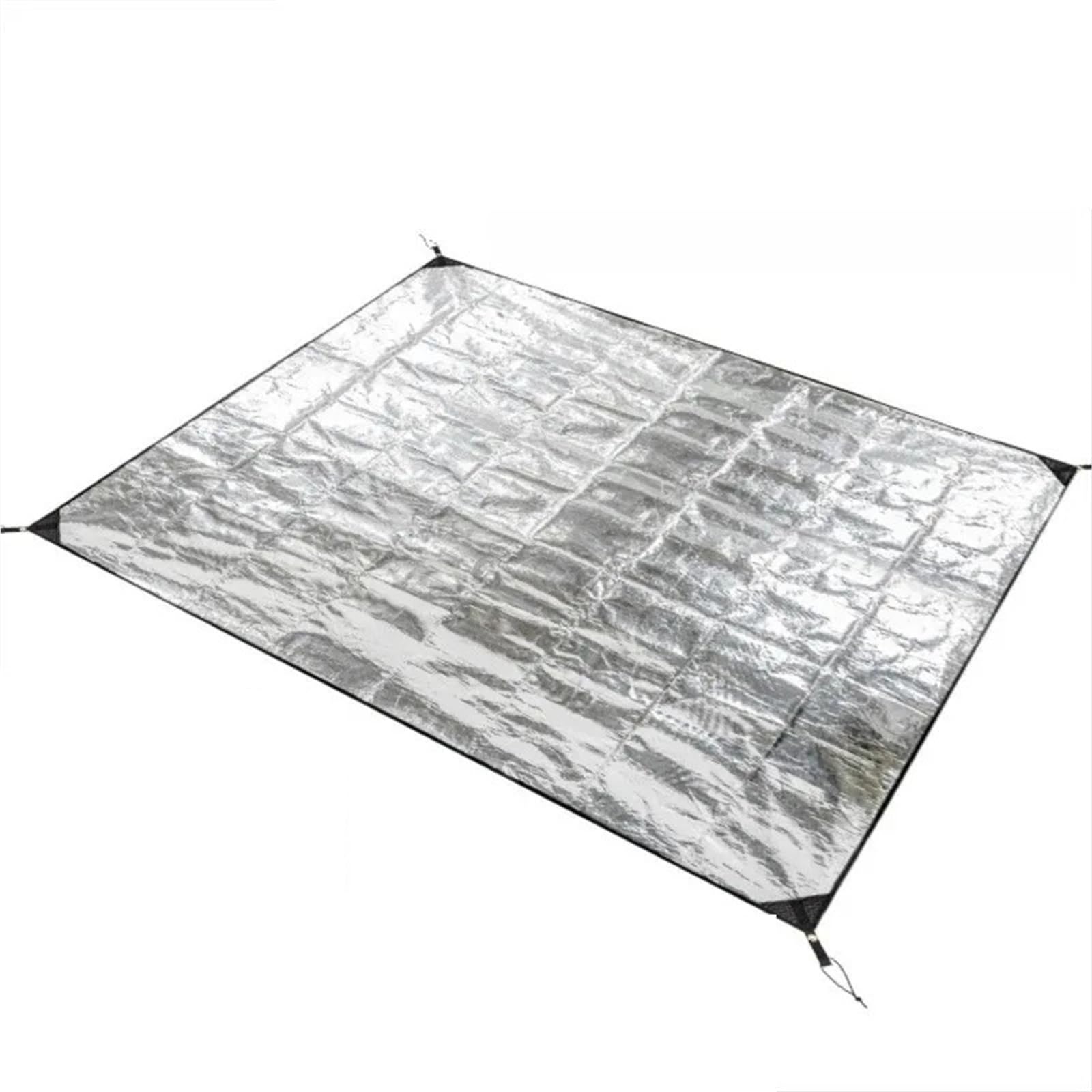 Materassino Campeggio Tappetino portatile in foglio di alluminio bifacciale | Coperta da picnic a prova di umidità for campeggio in spiaggia, terreno all'aperto, PE addensato(125x200cm)