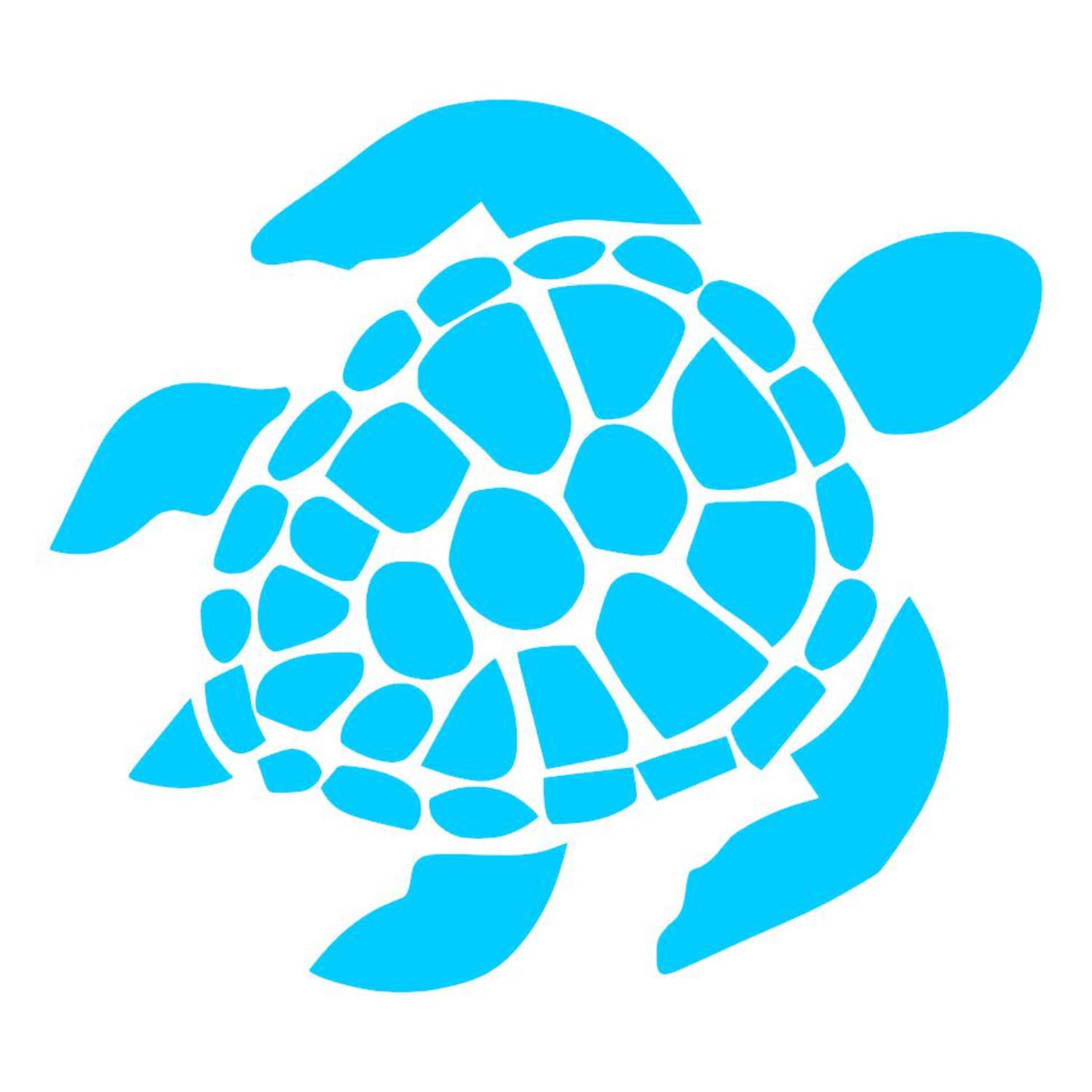Sea Turtle [Pick Any Color] Vinyl Transfer Sticker Decal for Laptop/Car/Truck/Window/Bumper (3in x 2.7in [40-Pack], Sky Blue)