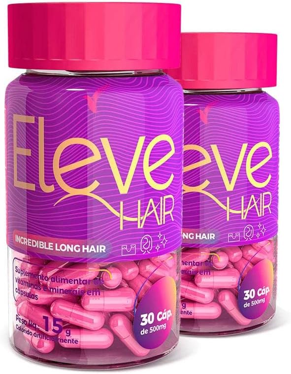 Kit 2 Vitaminas P/Cabelos e Unhas 60 Caps Eleve Hair