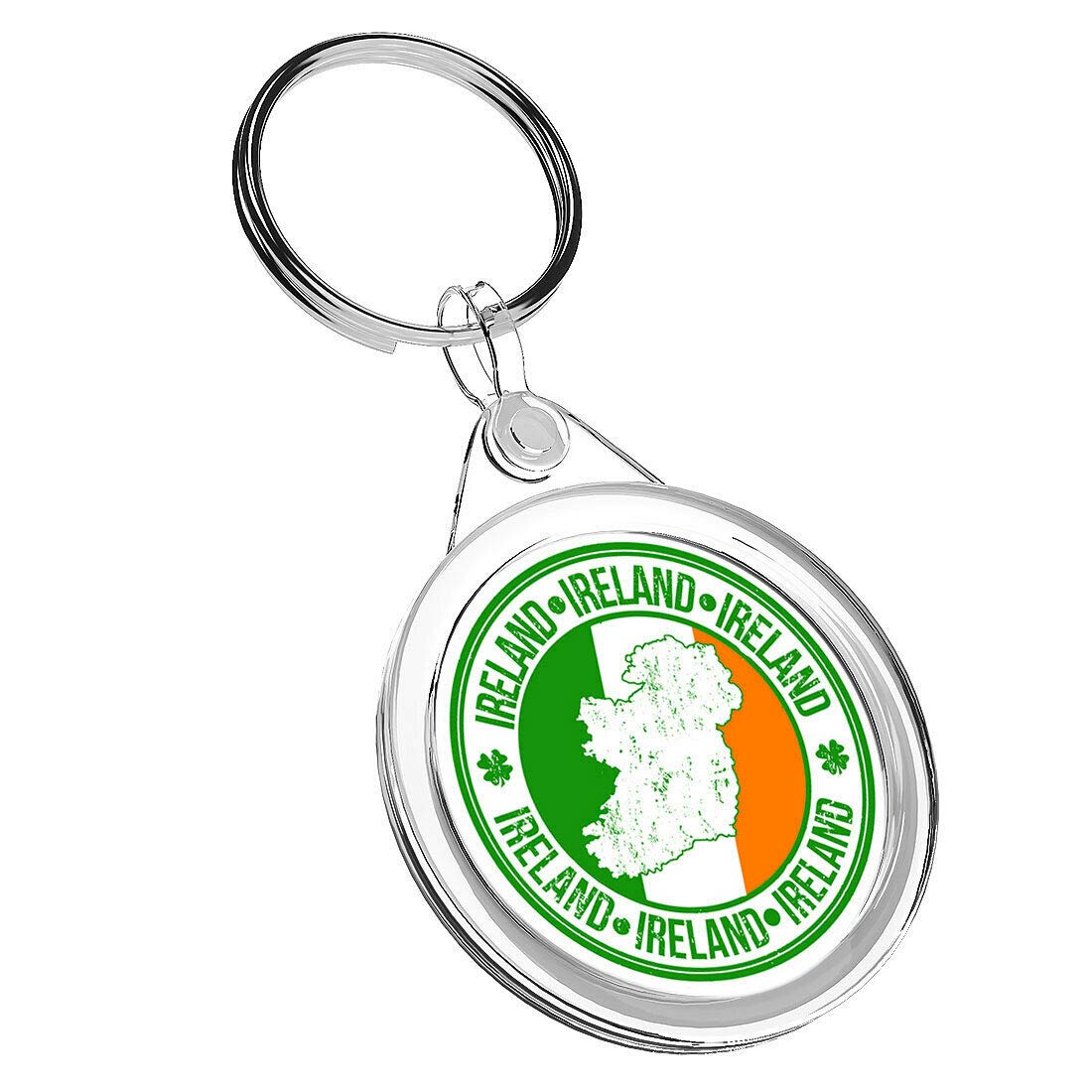 Destination Vinyl Keyrings Unisex Kids Multi 1 X Ireland Irish Flag Map - Keyring Ir02 Mum Dad Kids Birthday #4930