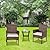 YIYAN 3 Pieces Outdoor Furniture Set Patio Rattan Wicker Chairs,Lawn Garden Balcony Backyard,with Washable Cushion (White)