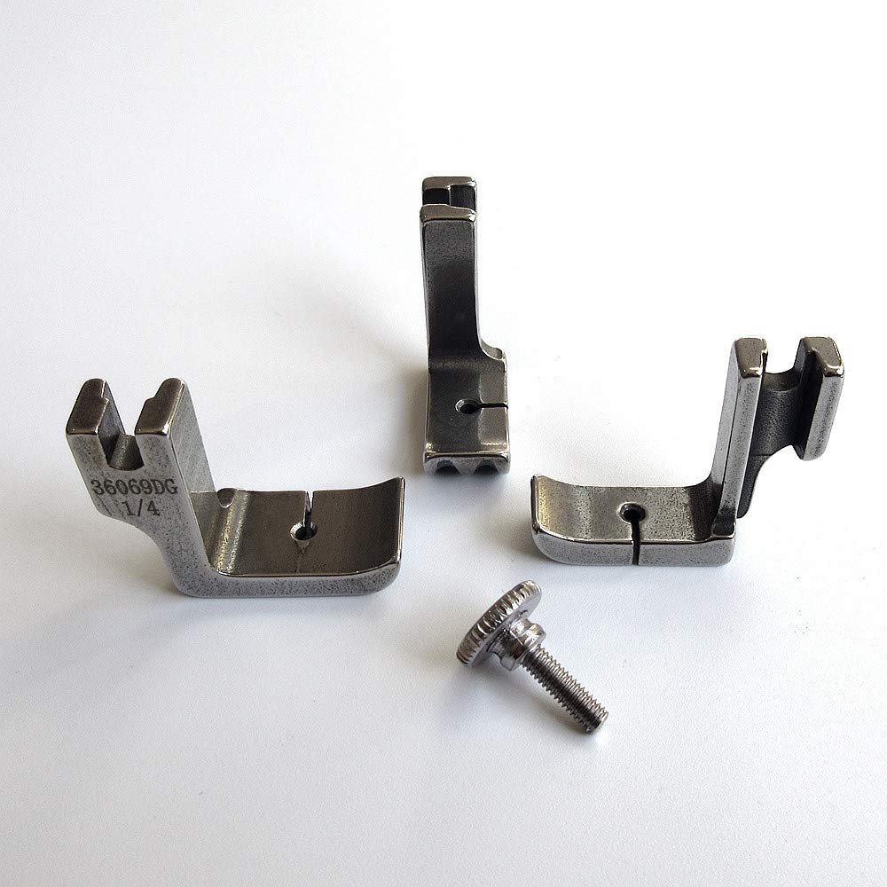 Evernice 3 Pcs Double Welting Cording Piping Foot For Juki Ddl-127 555 8300 8500 8700 Tl98e Brother B755 Singer 191D Consew 230++