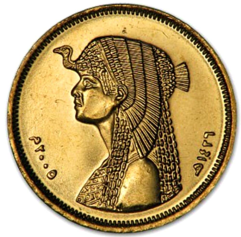 2005 EG STUNNING EGYPTIAN COIN w QUEEN CLEOPATRA! THIS ONE'S A KEEPER! INSTANT CLASSIC! 50 Piastres Perfect Gem Uncirculated