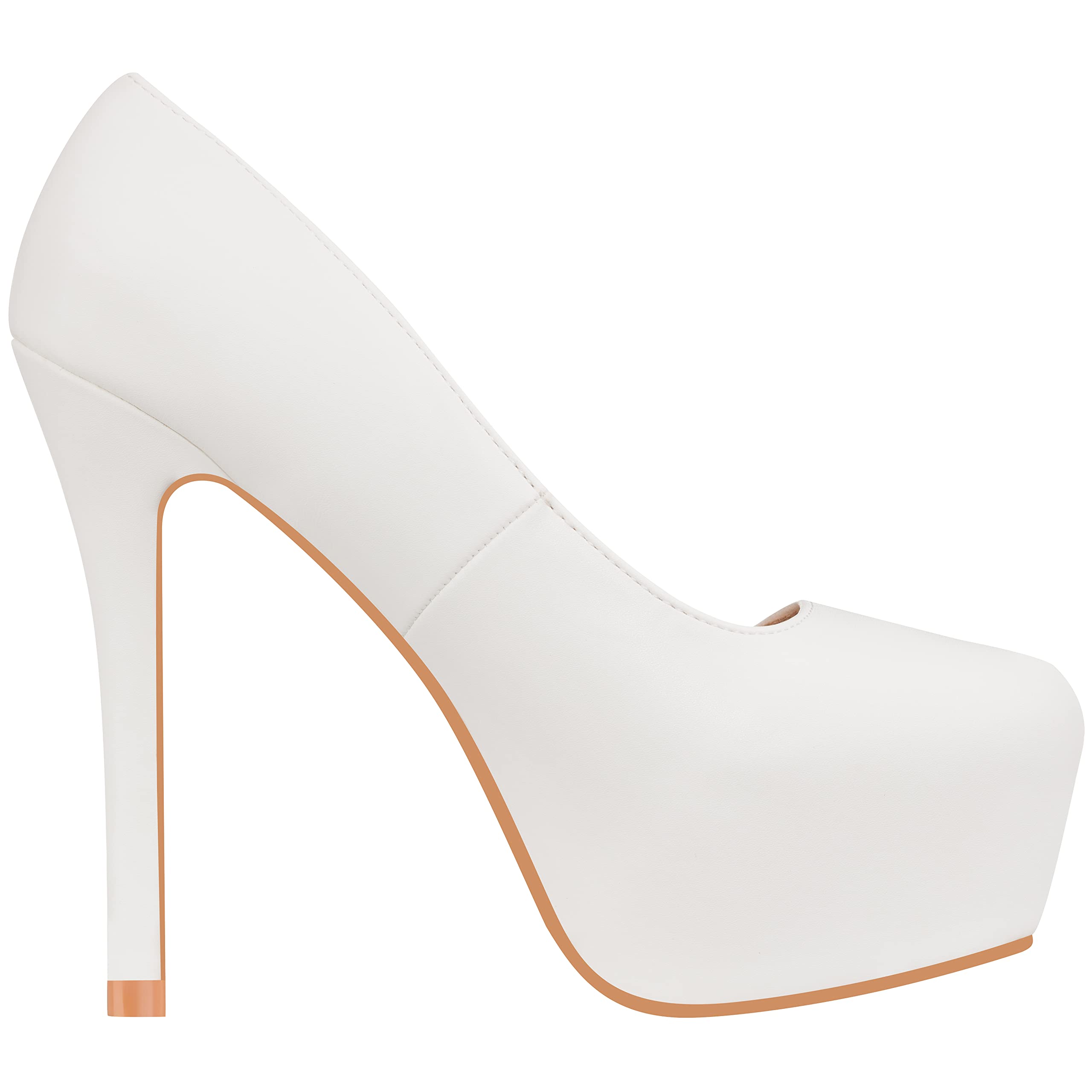 ILLUDE Women's High Heel Pump Closed Toe Platform Heels Pumps Shoes - Swan