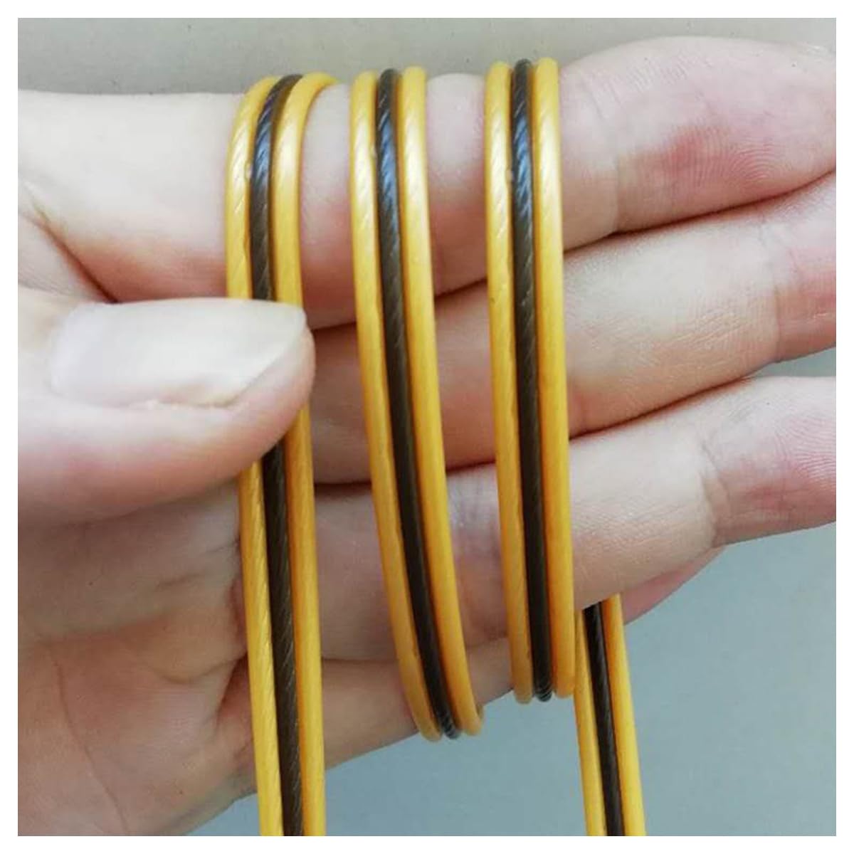 213ft PE Flat Rattan Woven Rope, Plastic Wicker Furniture Repair Rattan, Synthetic Rattan Replacement Material for Patio - Yellow Black Dual Color