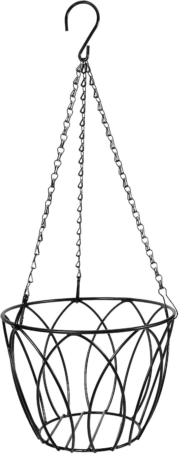 INOOMP Metal Plant Hanger Modern Plant Hanging Basket Round Hanging Wire Basket with Chain for Balcony Porch Home Decor