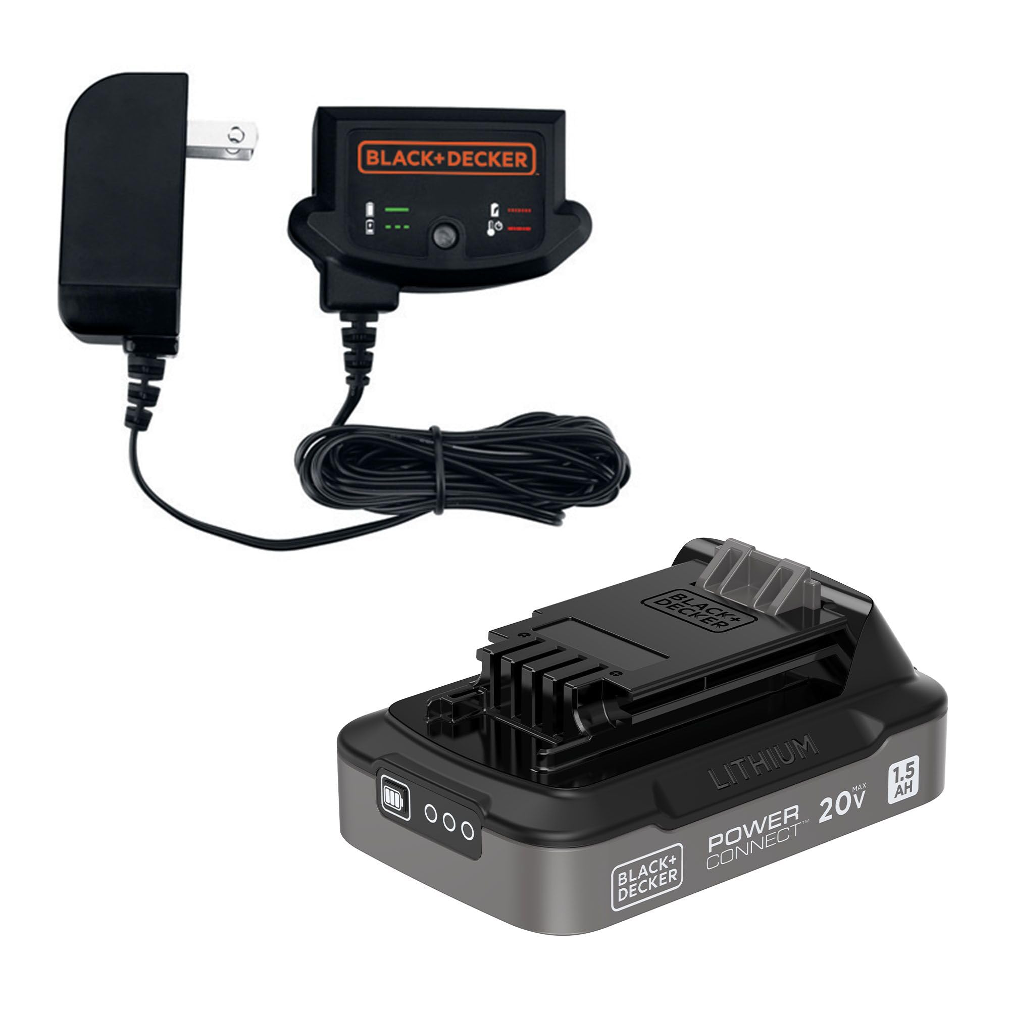 20V MAX POWERCONNECT 1.5 Ah Battery with State of Charge Indicator Light and Charger (LBD…