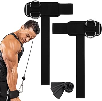 2pcs Lifting Straps and 1pcs Sports Towel, Anti-Slip Weightlifting Wrist Straps with D Ring for Cable Machine Workouts, for Men and Women