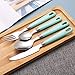 Cutiset 25 piece Stainless Steel Flatware Set with Hanging Caddy (Green, 25-Piece)