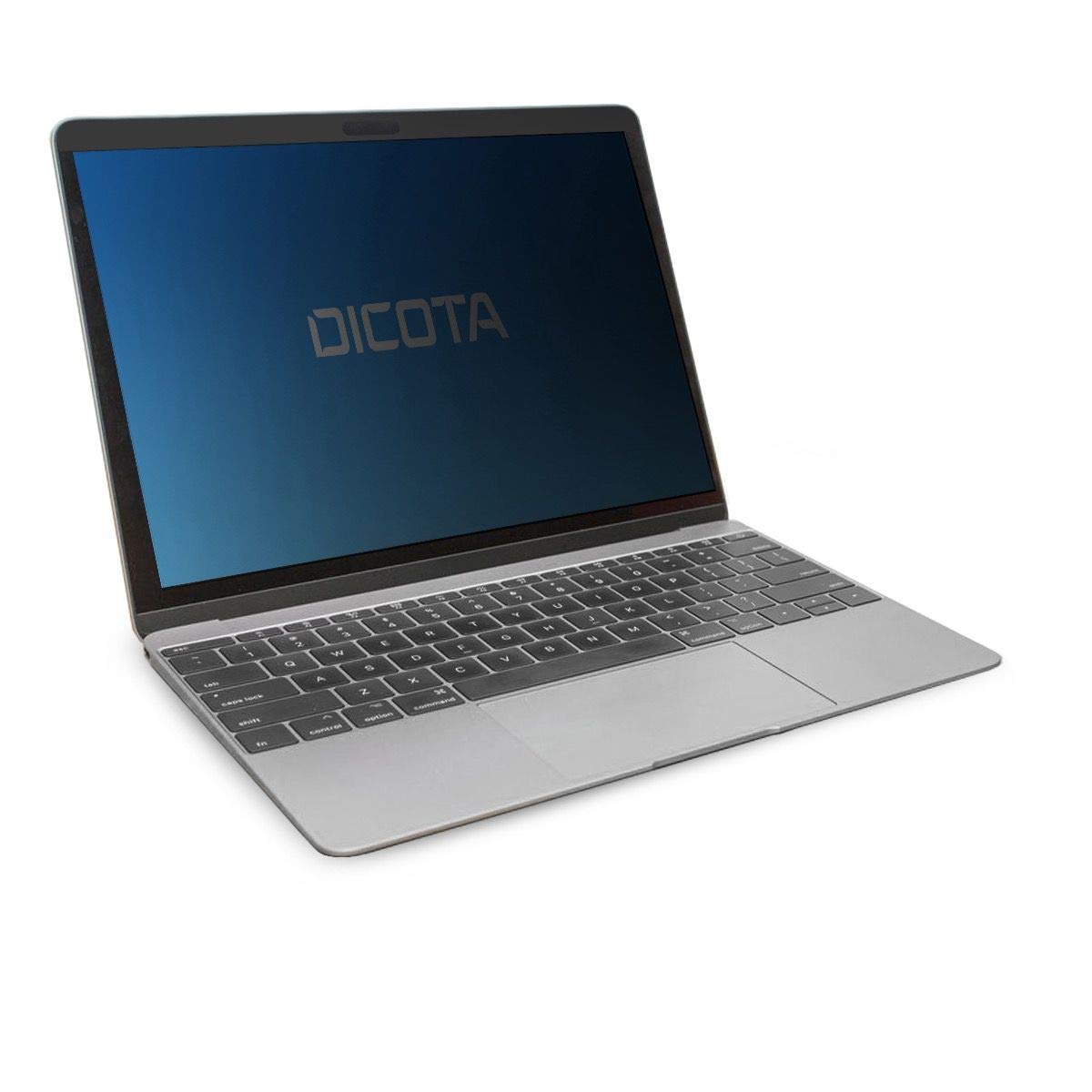 Dicota Screen Overlay Secret 2-Way - Displayfolie für MacBook 12 (2015-2017), Magnetisch, Kratzfest, Sichtschutz, Transparent Schwarz