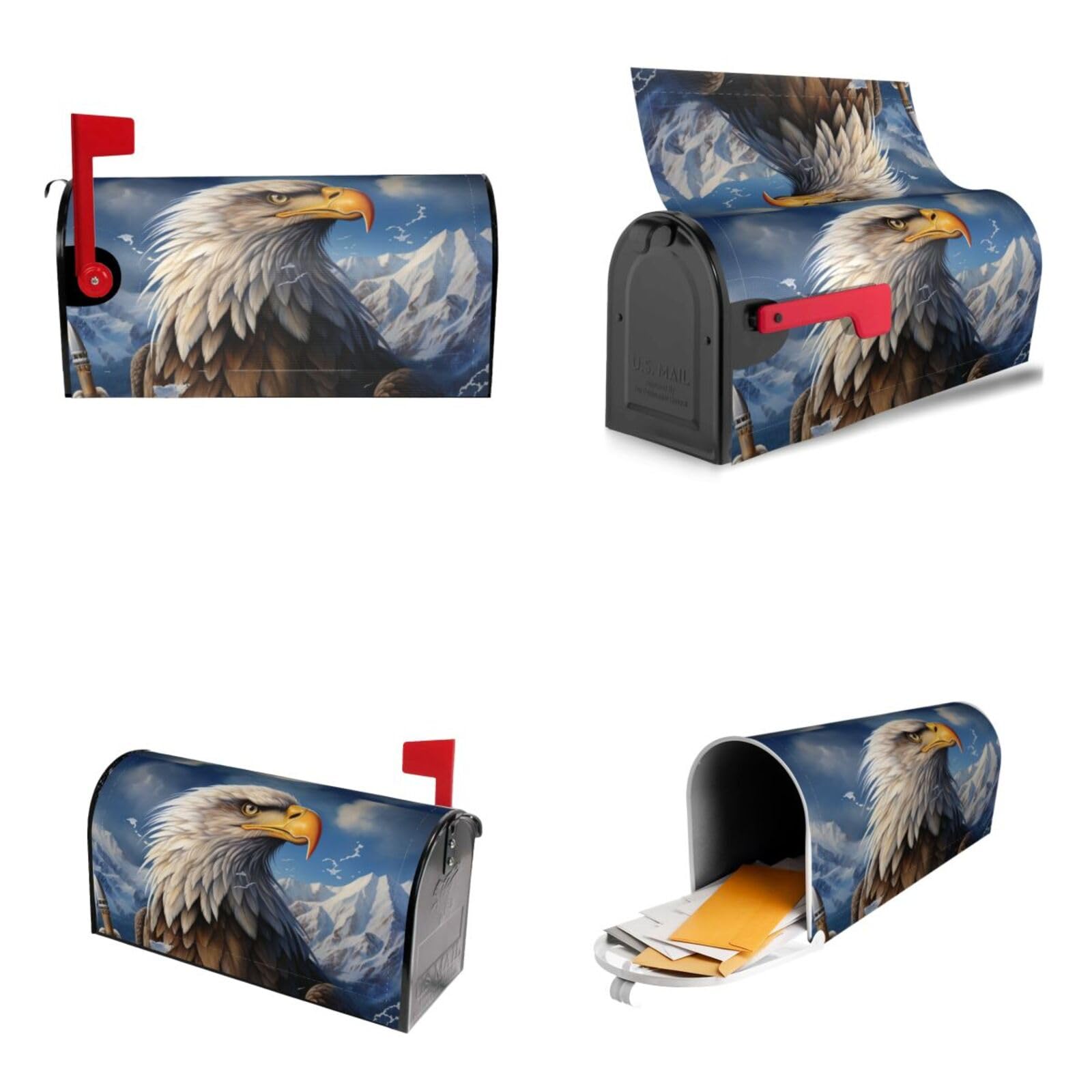 Eagle Mailbox Covers Magnetic Wraps Post Letter Box Cover Garden Home Decor 25.5x21 in
