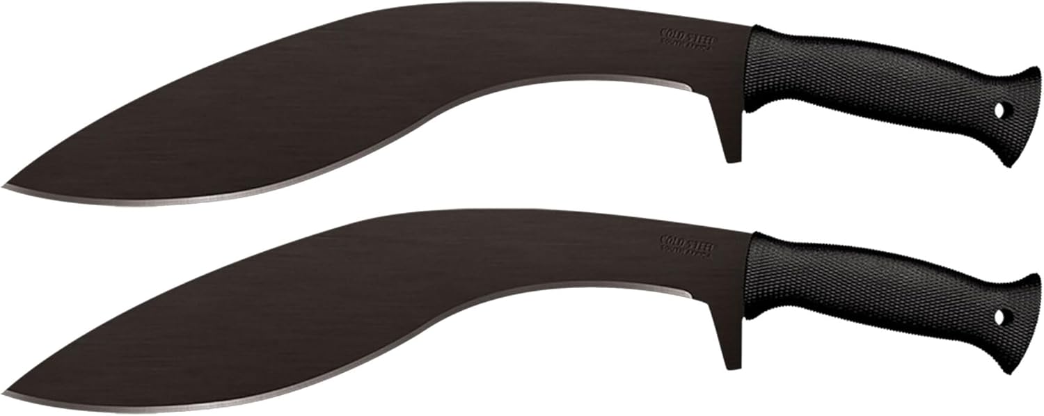 Cold Steel Kukri Plus 1055 18 Inch Curved Tactical Survival Machete with 13 Inch Carbon Steel Blade, Polypropylene Handle and Cor Ex Sheath (2 Pack)