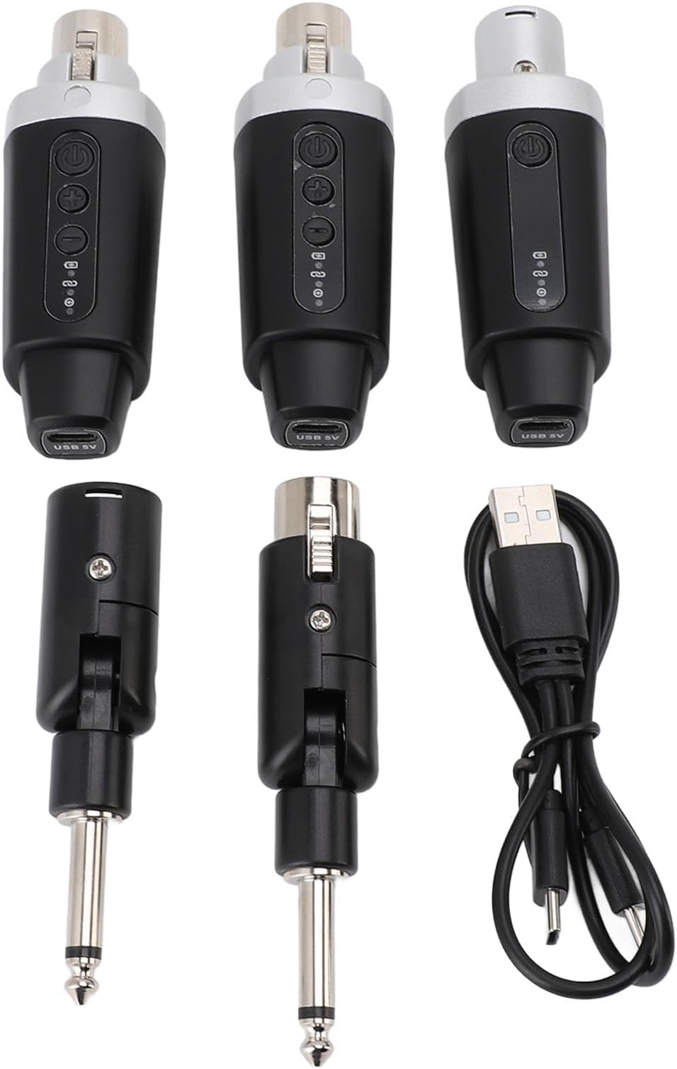 Wireless XLR Transmitter Receiver, UHF Wireless Microphone Adapter System with 8 Levels Volume Control and 7 Hours Battery Life, for Dynamic Condenser Mics Mixers PA