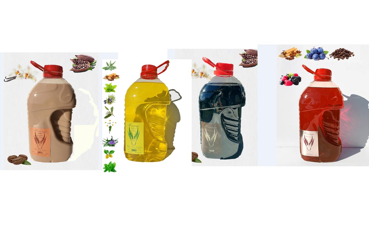 PACK AHORRO 4 UNIDADES 3LITROS ORUJOS HIERBAS, CREMA, CAFE, PATXARAN