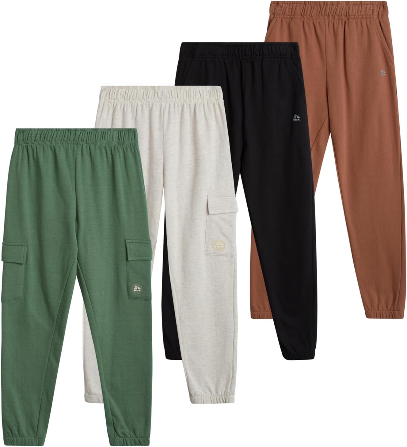 RBX Boys Sweatpants - 4 Pack Performance Fleece Basic Boys Joggers, Athletic Track Pants with Elastic Waistband (8-16)