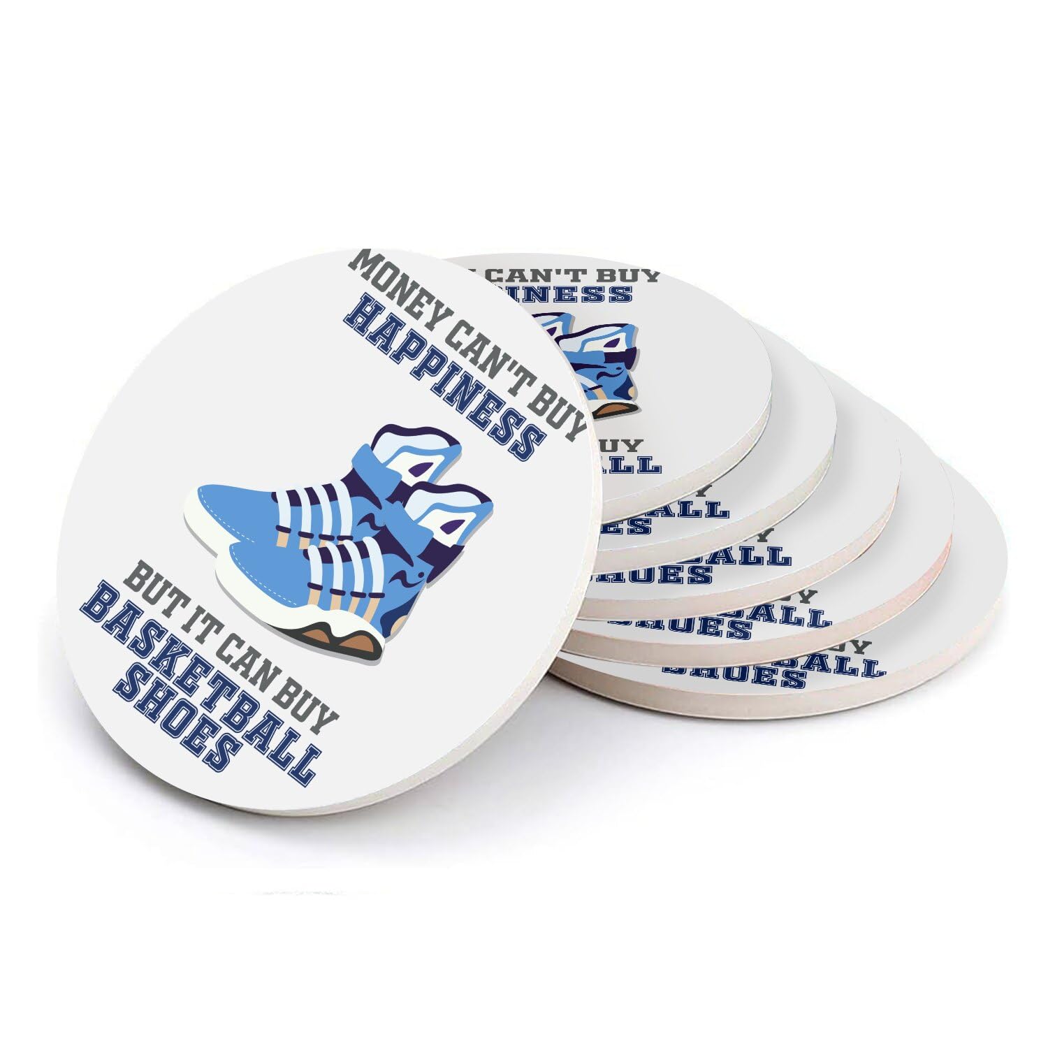 Sous-verres ronds en céramique basketball, lot de 6