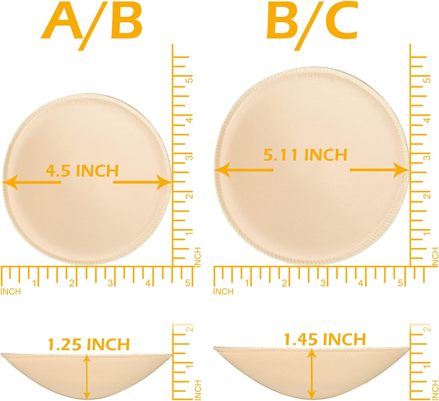 TopBine 3 pairs Round Soft Bra Inserts Pads Removable Sport Bra Cups inserts Mastectomy Bra Inserts For Bikini Top Swimsuit - Image 3