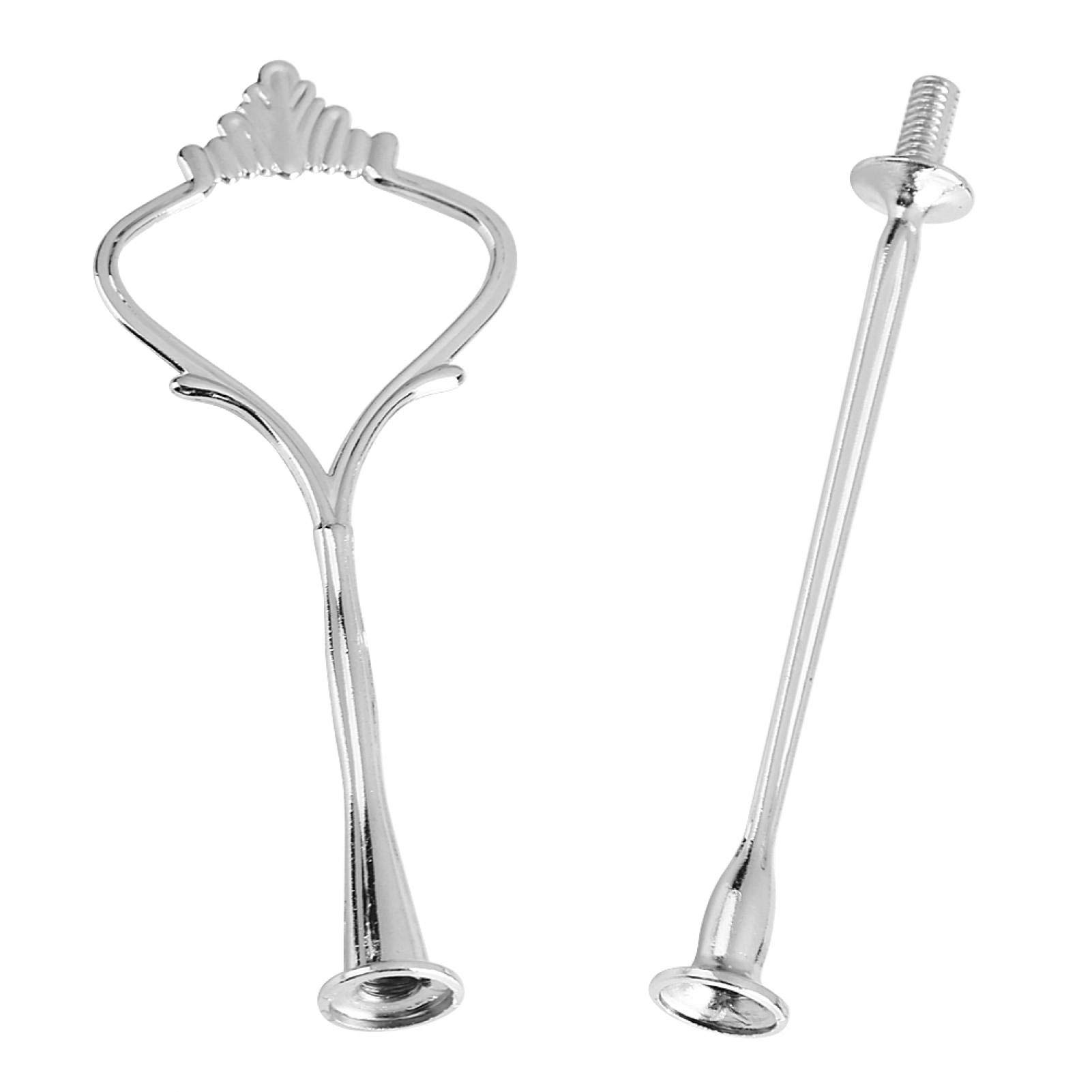 Cupcake Stand Multi-tiers Cake Tray Dessert Holder Fruit Plate Serving Tray Dessert Tower for Home Office Birthday Party (2-tiers Crown Silver)