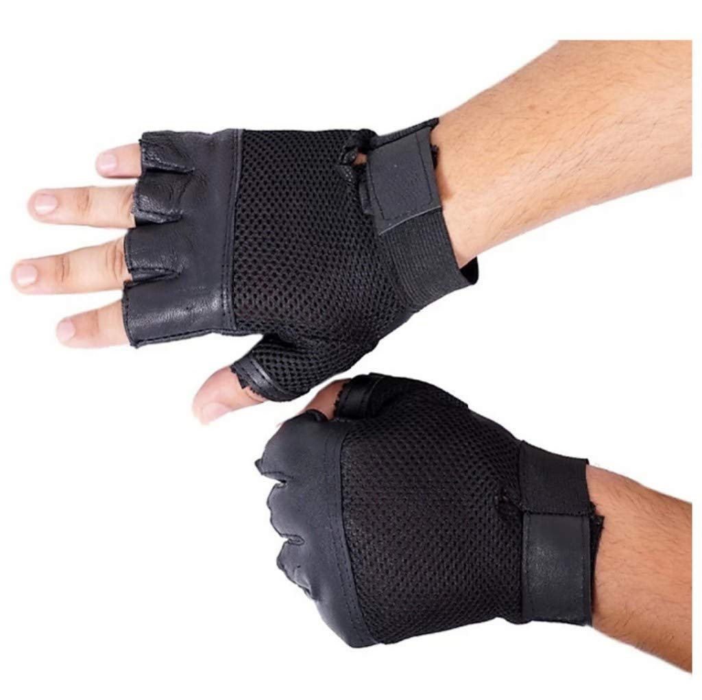 Mra Fashion Leather Gym Gloves with Wrist Palm Support (Black, Free Size) (B07KB3JWSQ) Amazon Price History, Amazon Price Tracker
