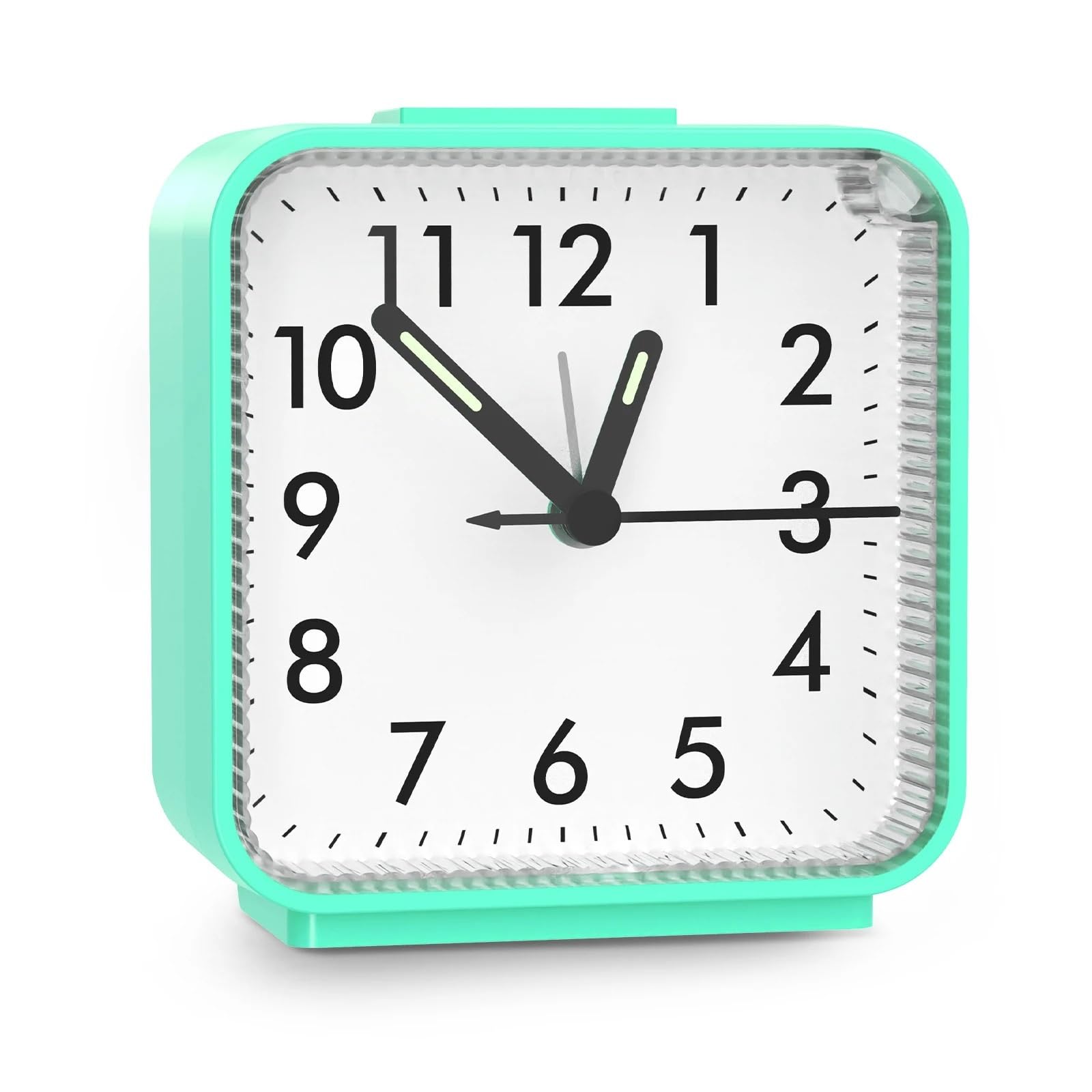 LUYSGBXR Alarm Clock Analog Alarm Clock Bedside Classic Small Portable 4 Colors for Home Travel(Light Green)