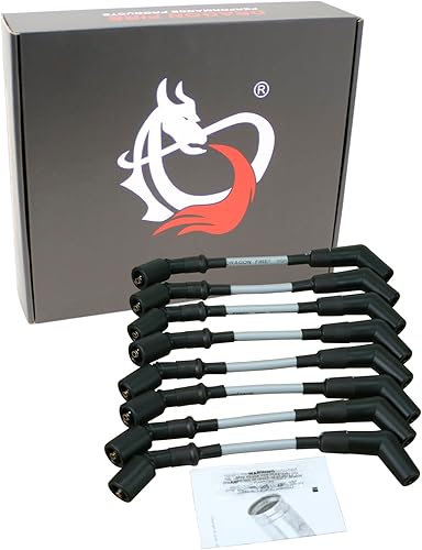 DRAGON FIRE PERFORMANCE Street Series Silver Direct Fit 0.315 in Low Ohm Juego de cables de bujía compatible con Chevrolet Cadillac Pontiac LS