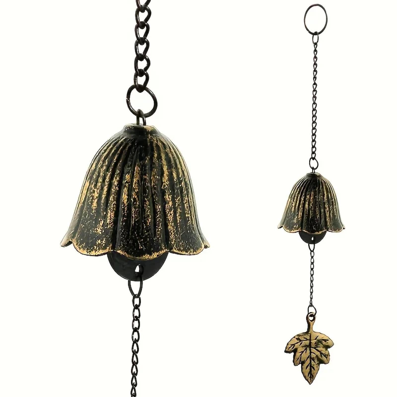 Creative Japanese Cast Iron Wind Chime Hanging Decoration Metal Retro Hanging Leaf Bell Balcony Outdoor Garden Hanging Decorate，A