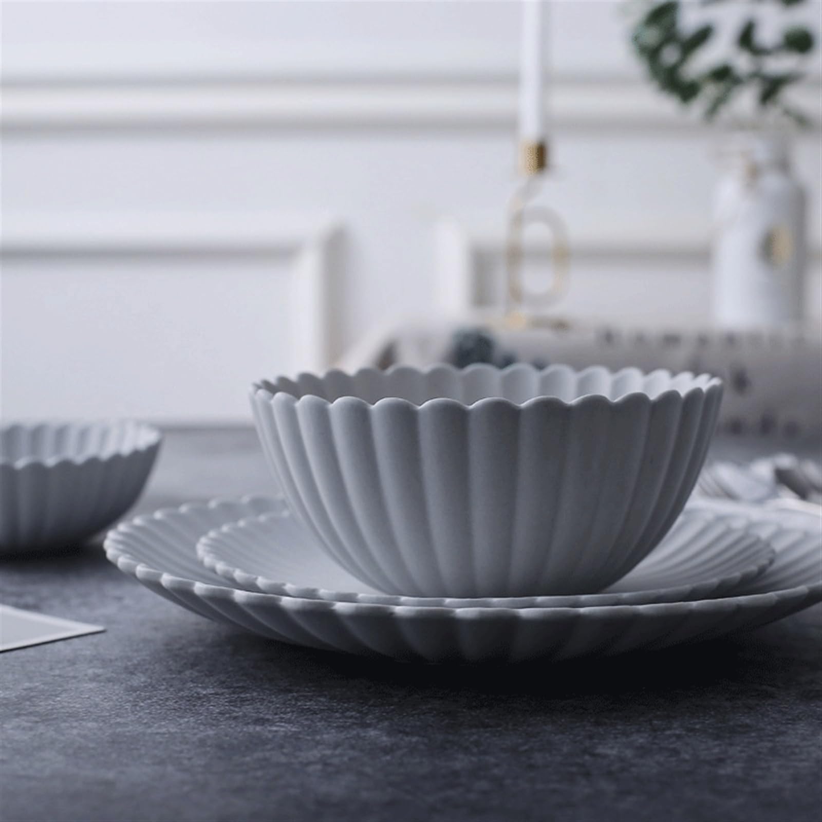 talerze do serwowania Ceramiczny talerz obiadowy na owoce przekąski chleb talerzyk deserowy zastawa stołowa do kuchni hotelowej restauracji bankietowej talerze makaronowe(26cm)