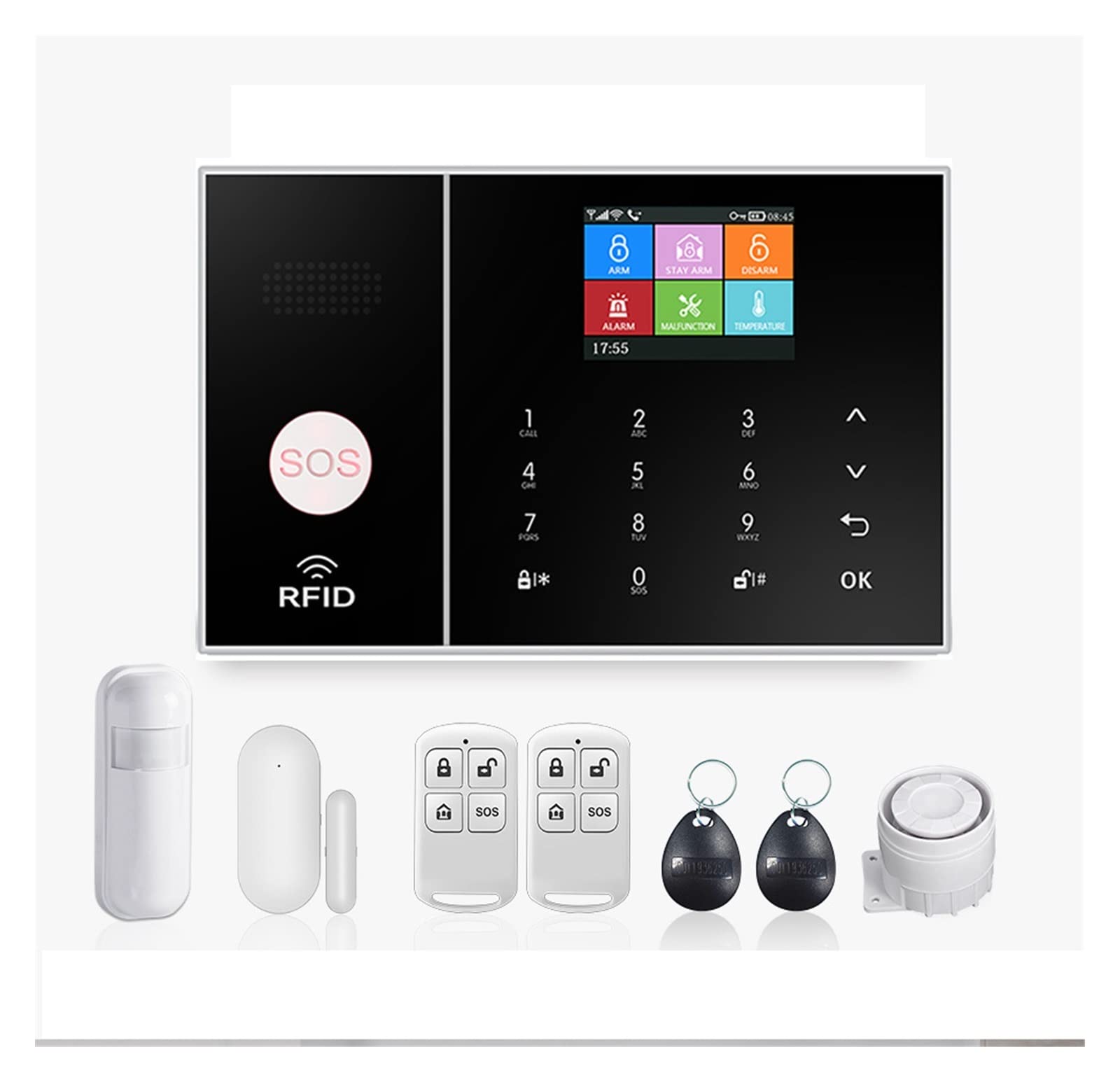de Alarma gsm for el hogar Kit Seguridad antirrobo inalámbrico 2G Tuya App Control Work(10)