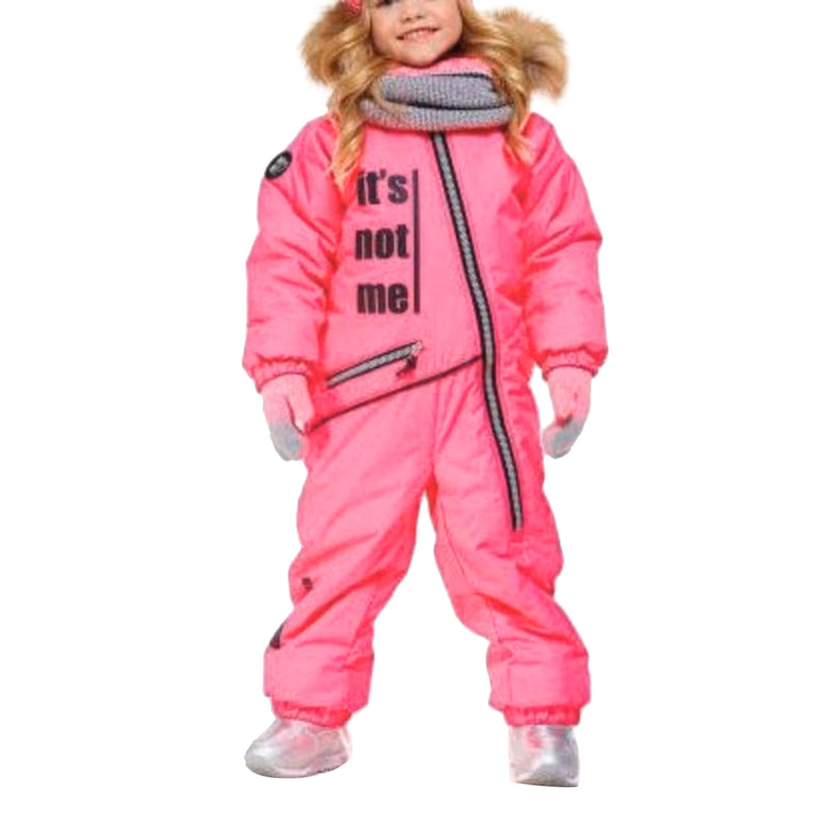 Mono Térmico de Esquí para Niñas Traje de Nieve Infantil con Capucha Extraíble Abrigo Invierno A Exteriores