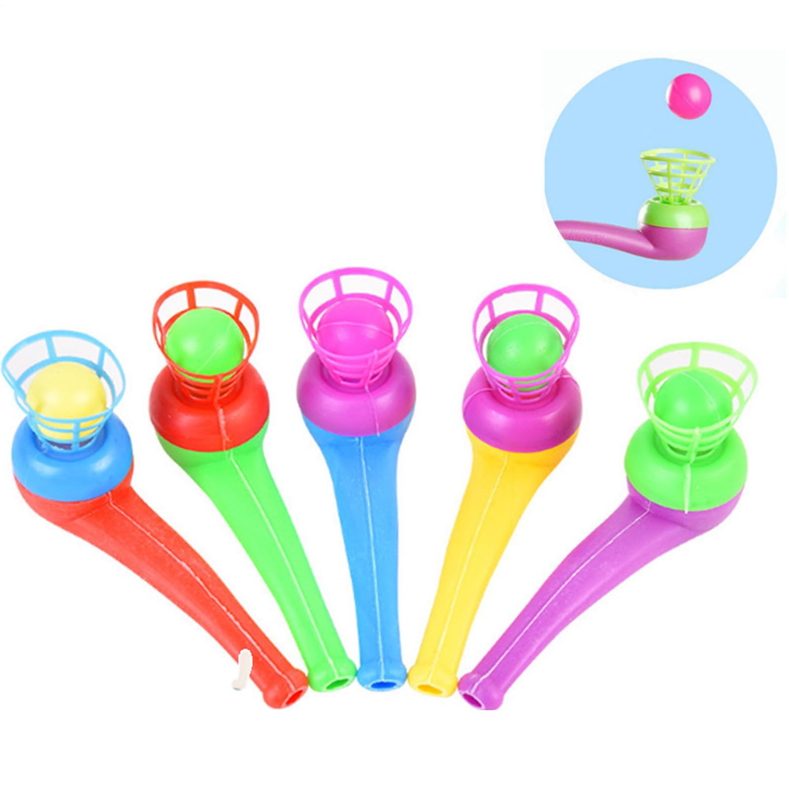 Genérico Jeu de soufflage de balles flottantes – Jouet éducatif avec Pipe de soufflage, Jeu d'équilibre de Boules flottantes | Engager Les compétences et Le contrôle des compétences