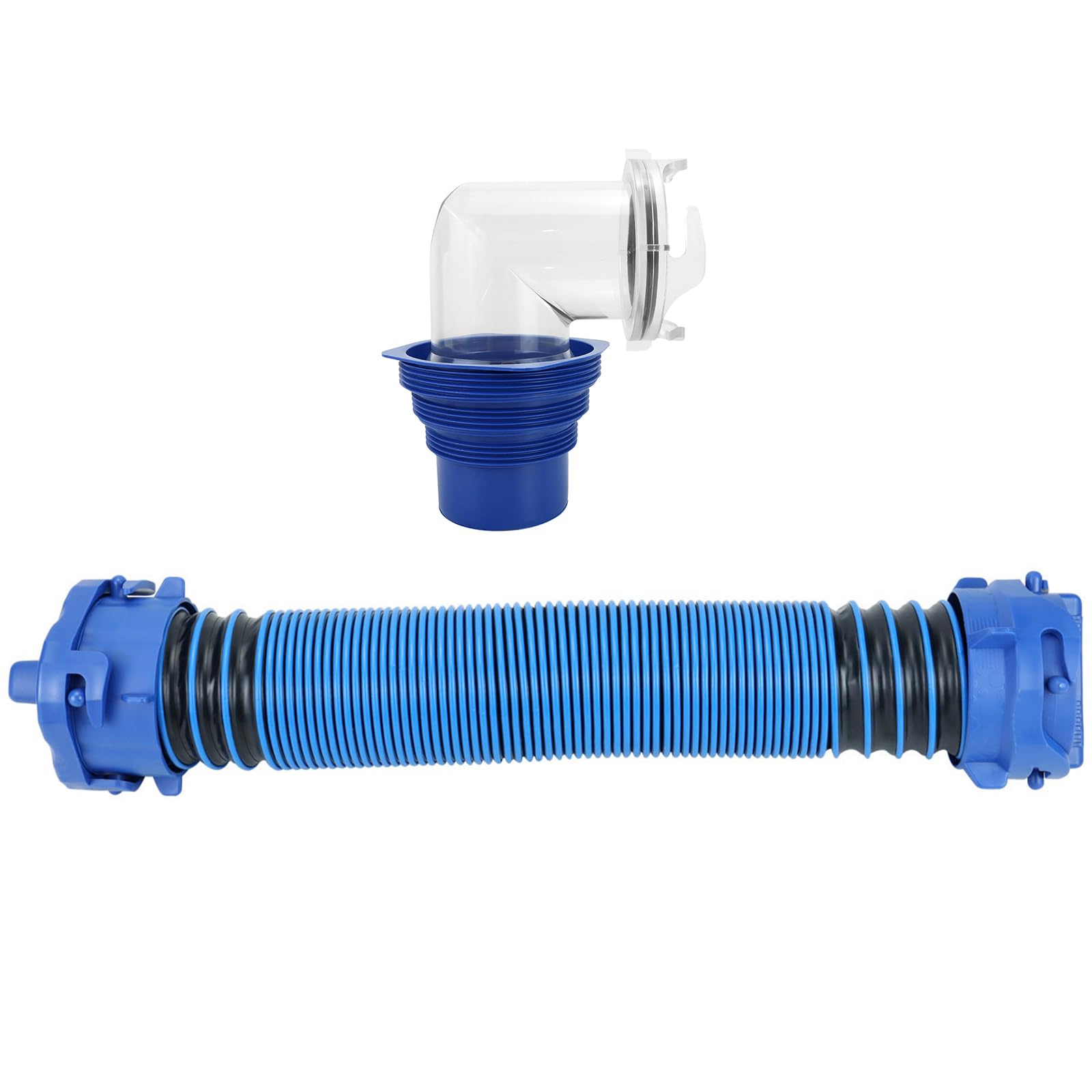 Geavonyg Hose With 90 Degree Reinforced Campers Drain Tube 3Ft Leakproof Design Trailer Sewer Hose Drainage Pipe Pre Assembled & Ready To Use Campers Drainage Hose