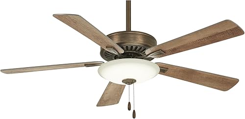 Minka-Aire F656L-HBZ Contractor Uni-Pack - Ventilador de techo LED de 52 pulgadas, bronce tradicional