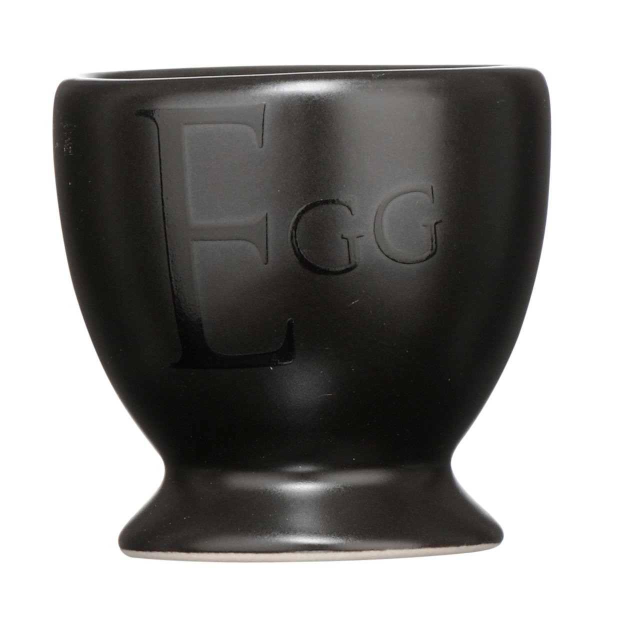 Premier Housewares Stylish Design Set Of Four Text Egg Cups, Cermaic Design Best Egg Cups, Versatile Ceramic Egg Cups Black