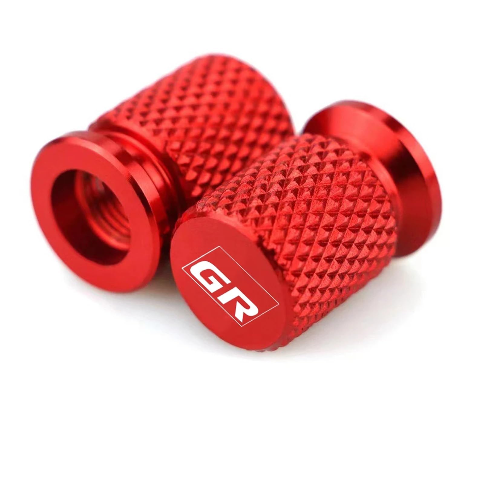 Autoreifen-Luftkappen-Abdeckung Für GR GAZOO Racing Auto-Styling-Zubehör, 4 Stück, Auto-Rad-Reifen-Ventilkappen, Reifen-Stielabdeckungen, Legierung, Airdust-Reifenkappe(Red)