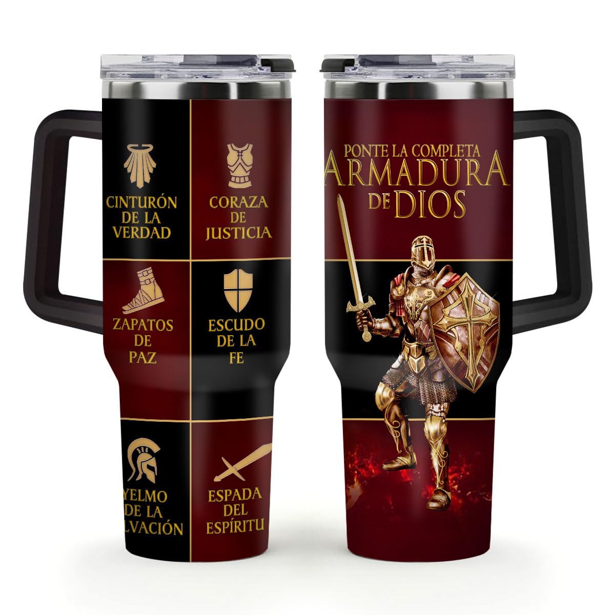 Photo 1 of Jesuspirit Christian Gifts for Men, Women - Fathers Day, Pastor Appreciation Religious Gift For Men - Christian Coffee Mug - Armor Of God Stainless Steel Tumbler (Armor Of God (Spanish), 40OZ)