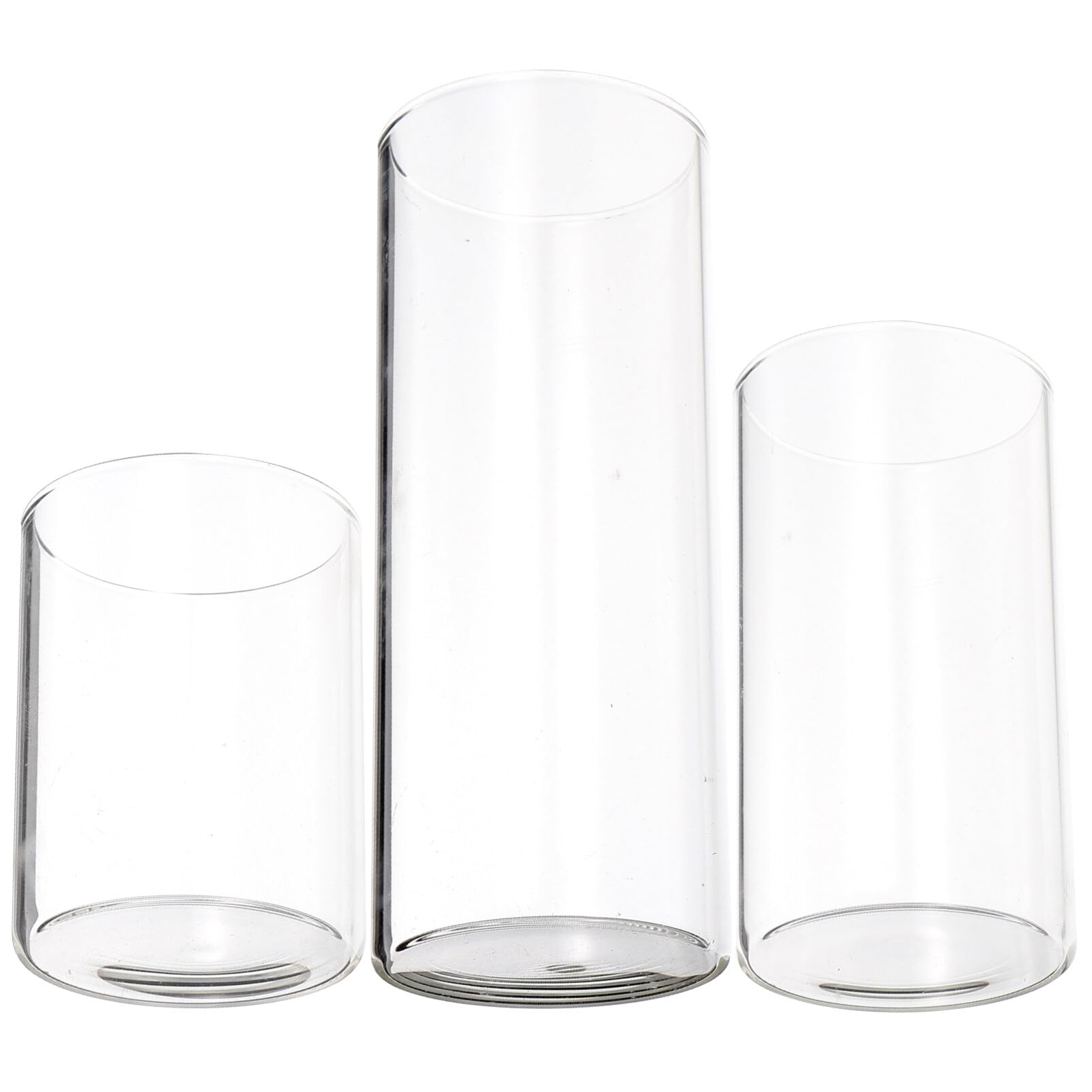 3pcs Glass Candle Cup Cylinder Candleholders Clear Candle Shades Clear Candle Holder Cylinder Candle Holders Household Candle Shades Tall Candle Holders for Pillar Candles